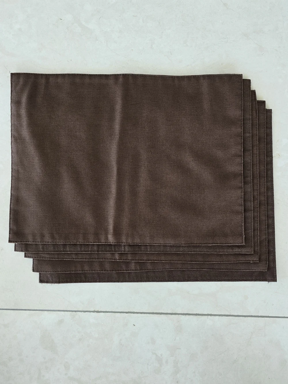 Set Of 5 Basketweave Placemats in Bark Brown - Home Kitchen Linen